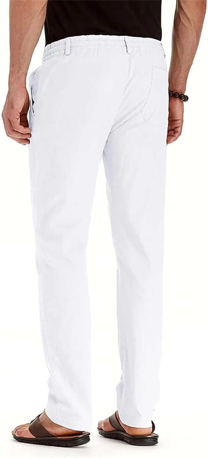 GIERIDUC Men's Linen Pants Casual Long Pants Summer Clothes for Men Fashion Best Jogger Pants for Men for Men