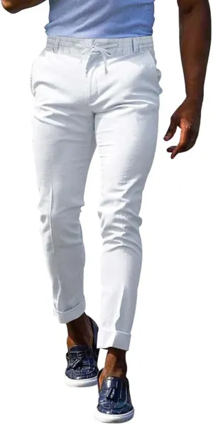 GIERIDUC Men's Linen Pants Casual Long Pants Summer Clothes for Men Fashion Best Jogger Pants for Men for Men
