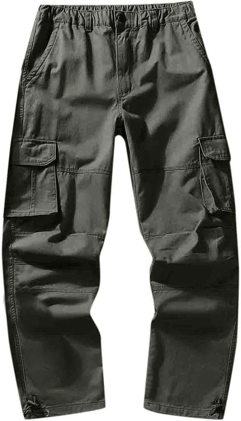 GIERIDUC Straight Leg Cargo Pants for Mens Home Workout Equipment for Men Brown Dress Pants Slim Fit Big and Tall Mens Pants