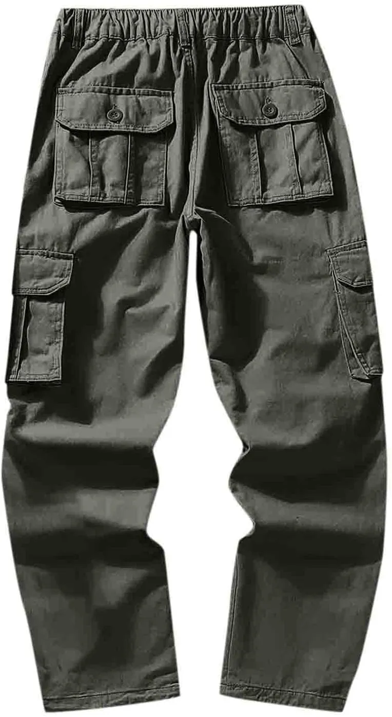 GIERIDUC Straight Leg Cargo Pants for Mens Home Workout Equipment for Men Brown Dress Pants Slim Fit Big and Tall Mens Pants