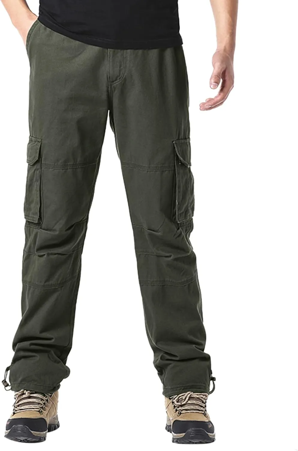 GIERIDUC Straight Leg Cargo Pants for Mens Home Workout Equipment for Men Brown Dress Pants Slim Fit Big and Tall Mens Pants