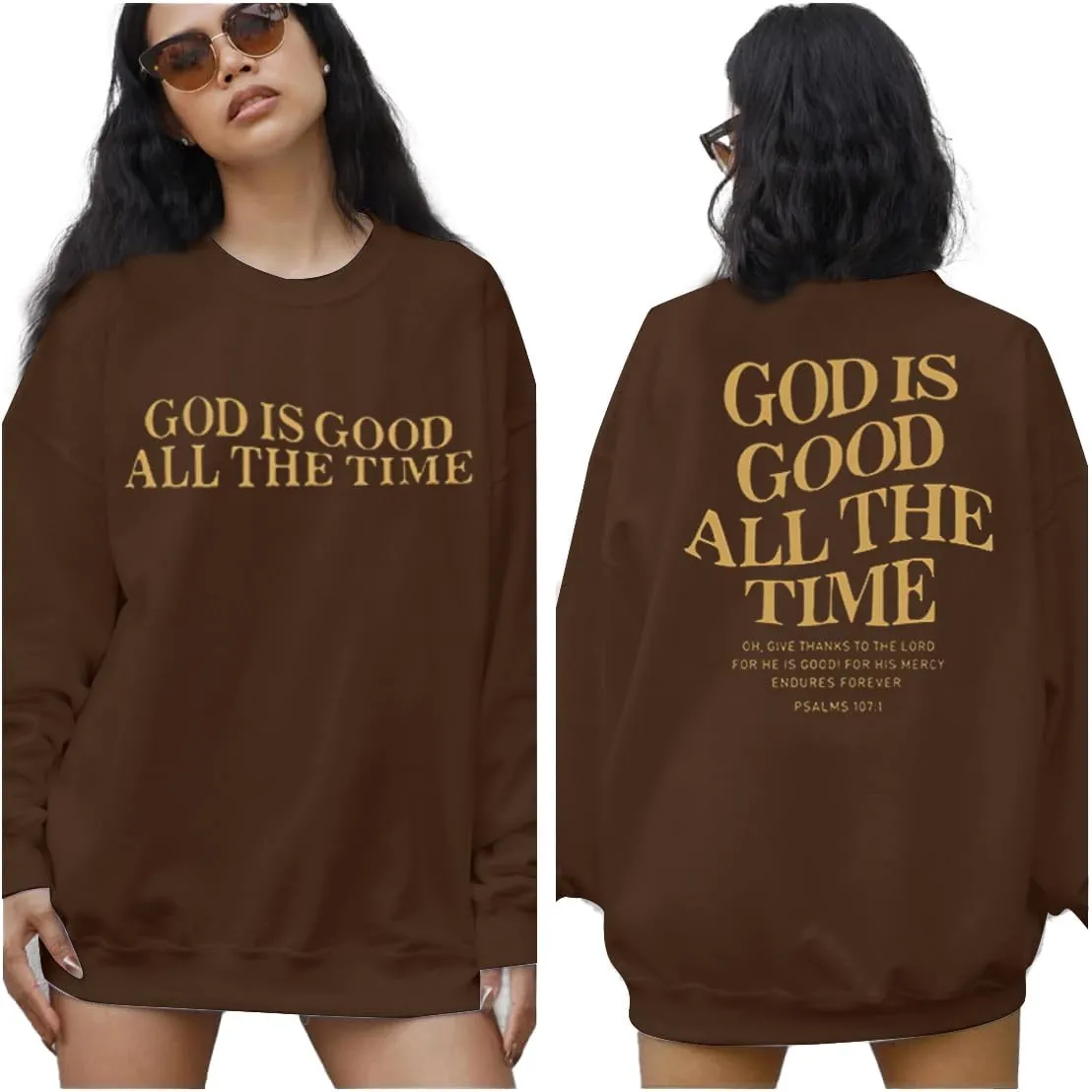 God is Good Sweatshirt Christian Shirts for Women Oversized Jesus Religious Pullover Bible Verse Inspirational Tops