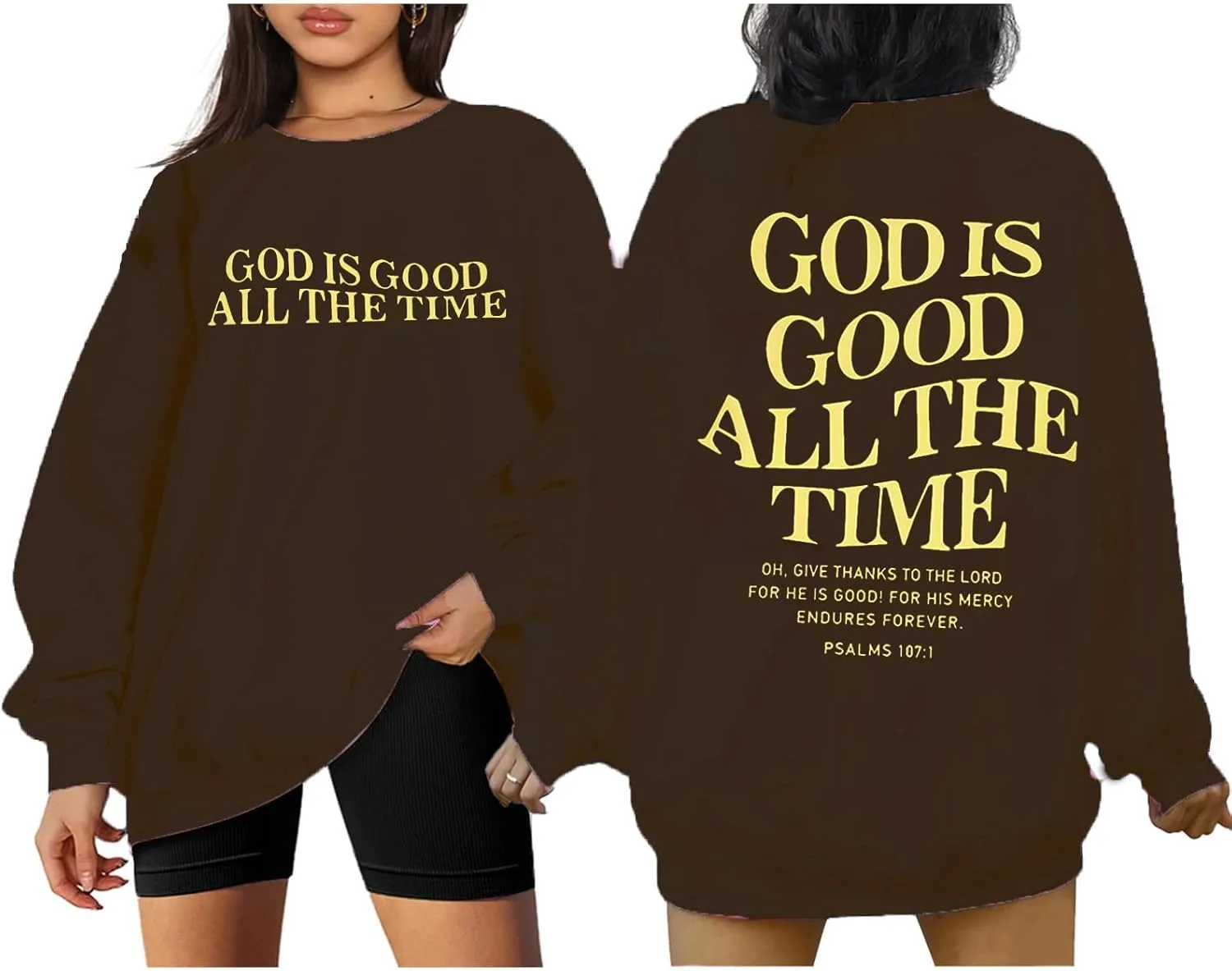 God is Good Sweatshirt Christian Shirts for Women Oversized Jesus Religious Pullover Bible Verse Inspirational Tops
