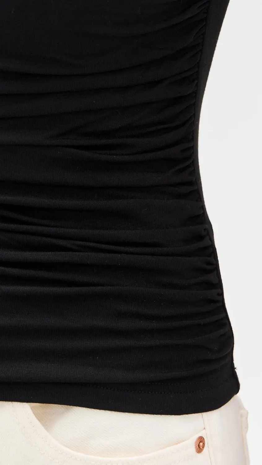Good American Women's Stretch Jersey Ruched Tank Top
