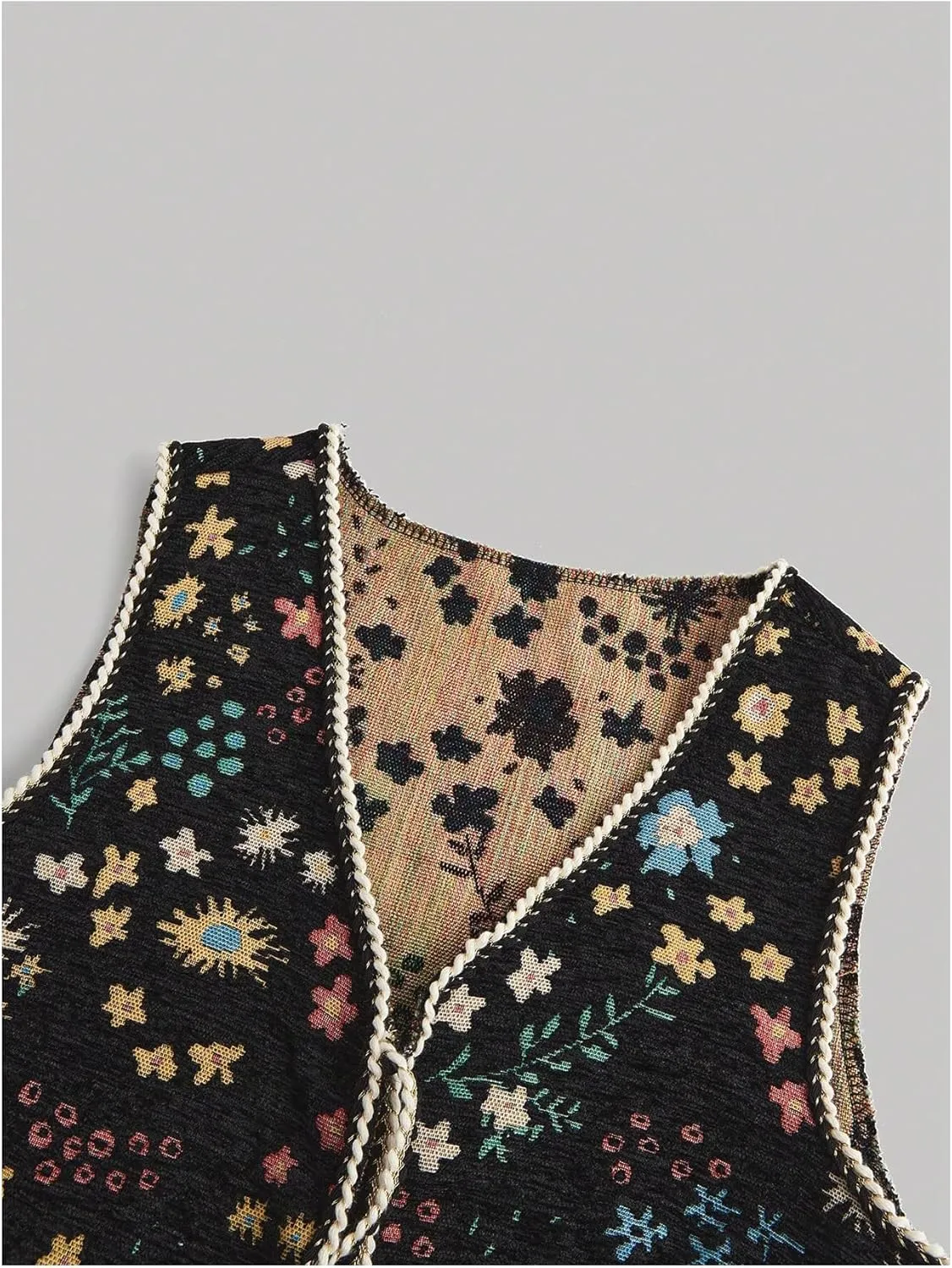 GORGLITTER Women's Sleeveless Western Rodeo Country Concert Cowgirl Outfit Tie Front Cardigan Vest Top Casual Trendy