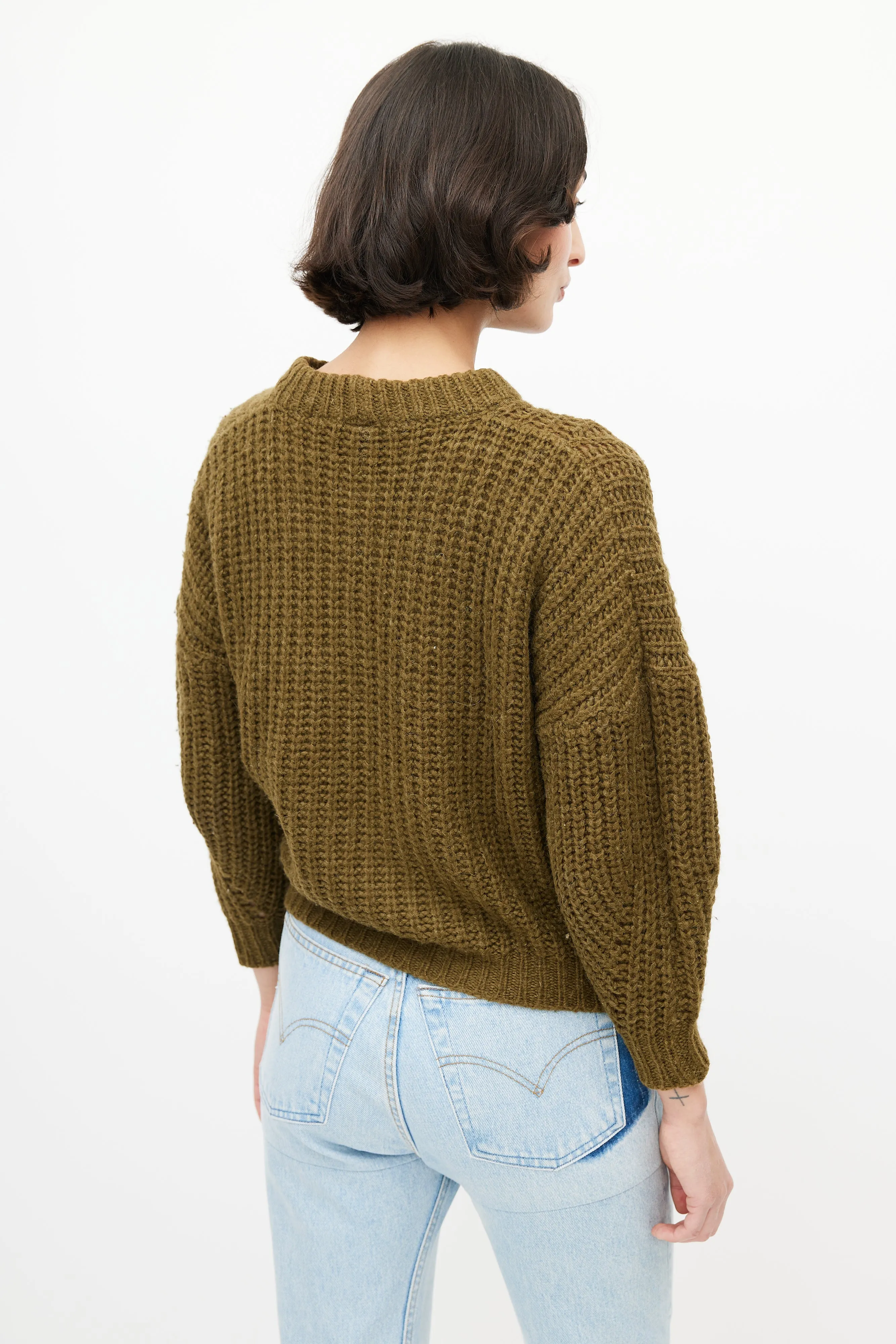 Green Knit Wool Sweater