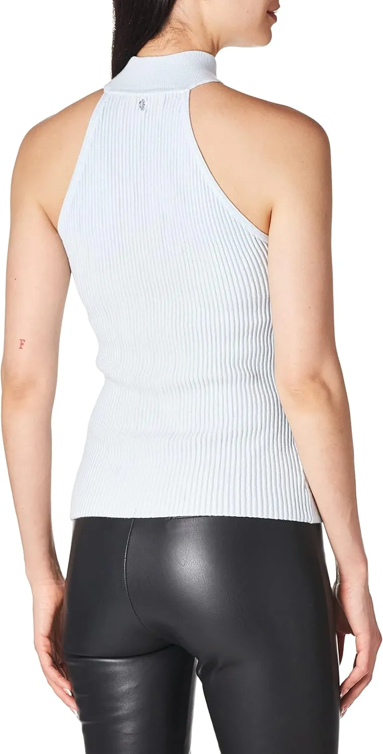 GUESS Women's Sleeveless Shayna Ottoman Mock Neck Top