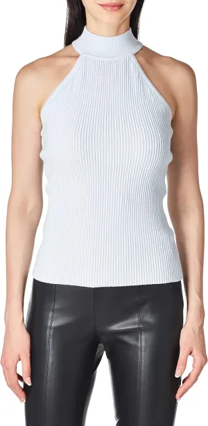 GUESS Women's Sleeveless Shayna Ottoman Mock Neck Top