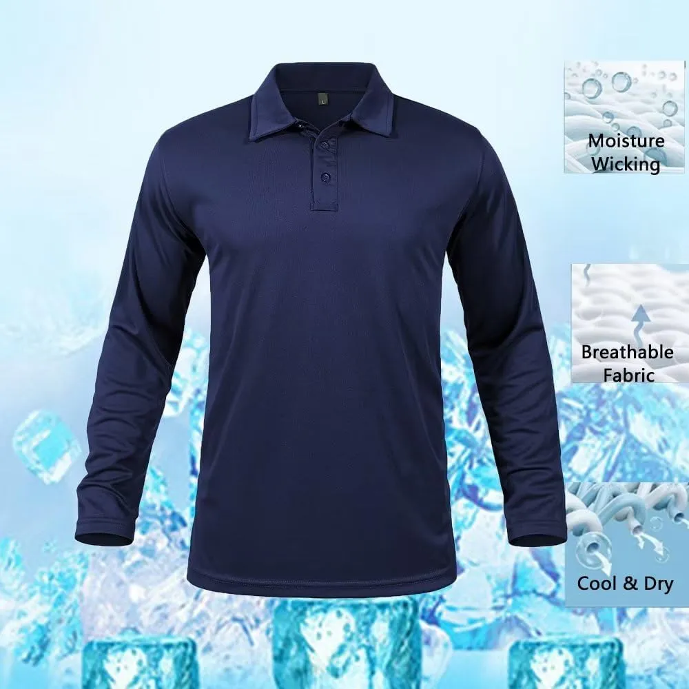 GYMELITE Men's Golf Polo Shirt Short & Long Sleeve Polo Shirts Dry Moisture Wicking Performance Outdoor Casual Collar Shirt