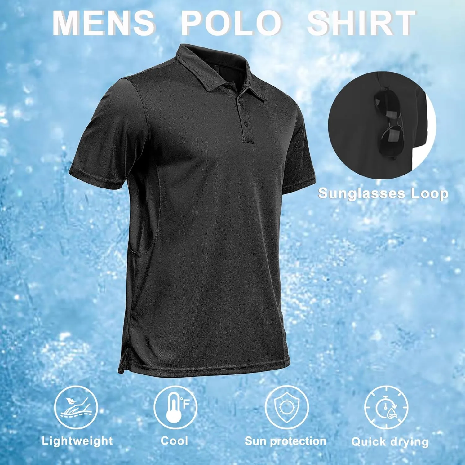 GYMELITE Men's Golf Polo Shirt Short & Long Sleeve Polo Shirts Dry Moisture Wicking Performance Outdoor Casual Collar Shirt