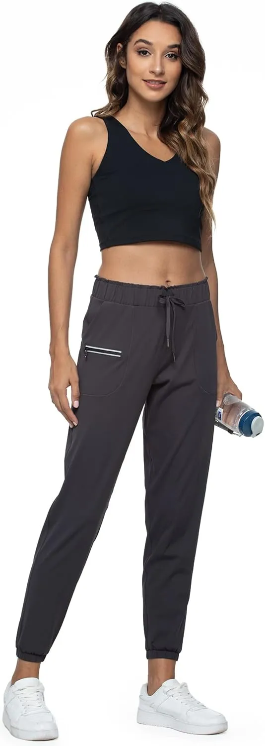 Haowind Joggers for Women with Pockets Elastic Waist Workout Sport Gym Pants Comfy Lounge Yoga Running Pants