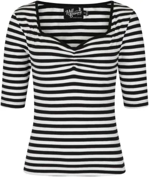 Hell Bunny Warlock Striped Punk Retro Jersey Top