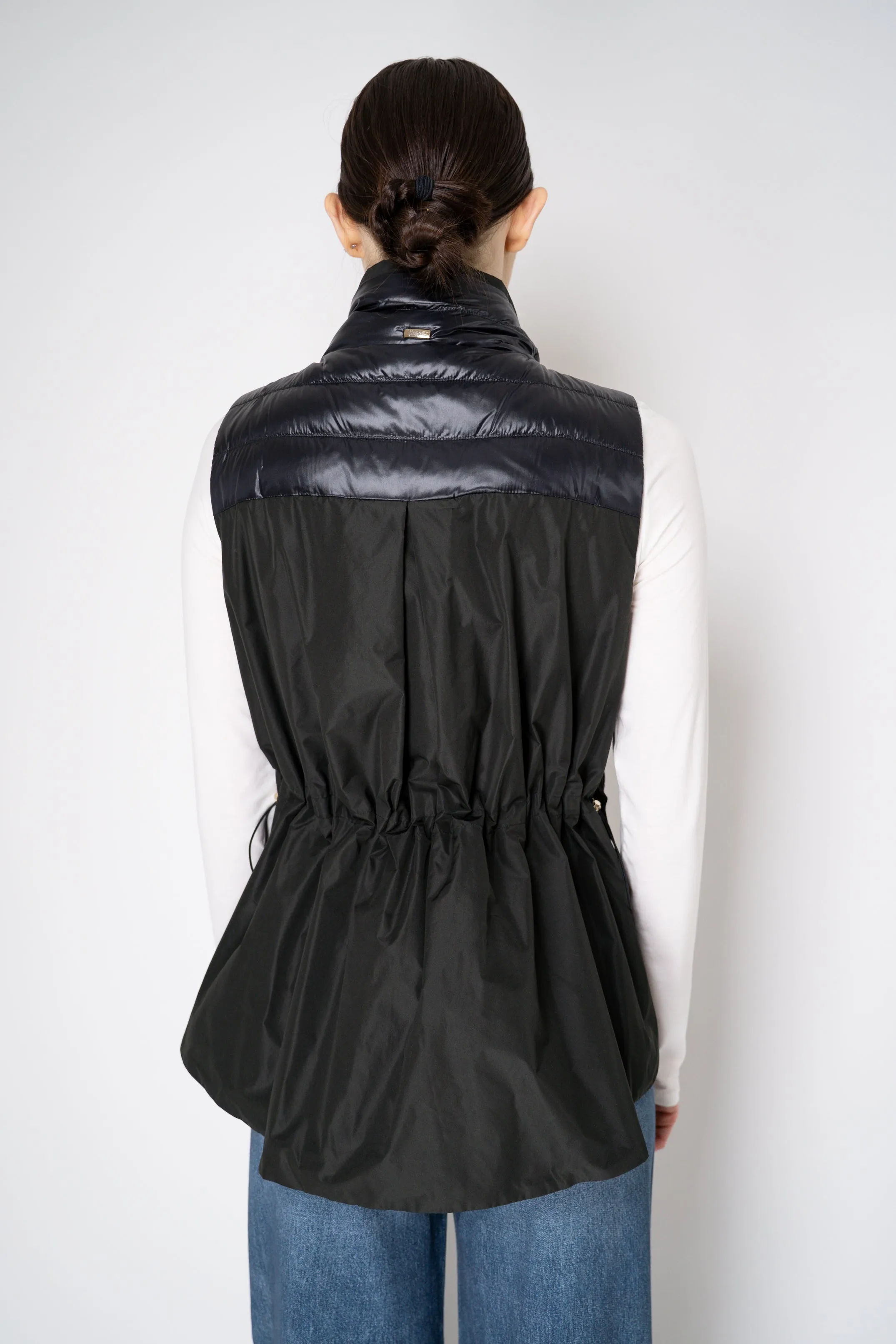 Herno Padded Vest with Cinchable Waist in Black