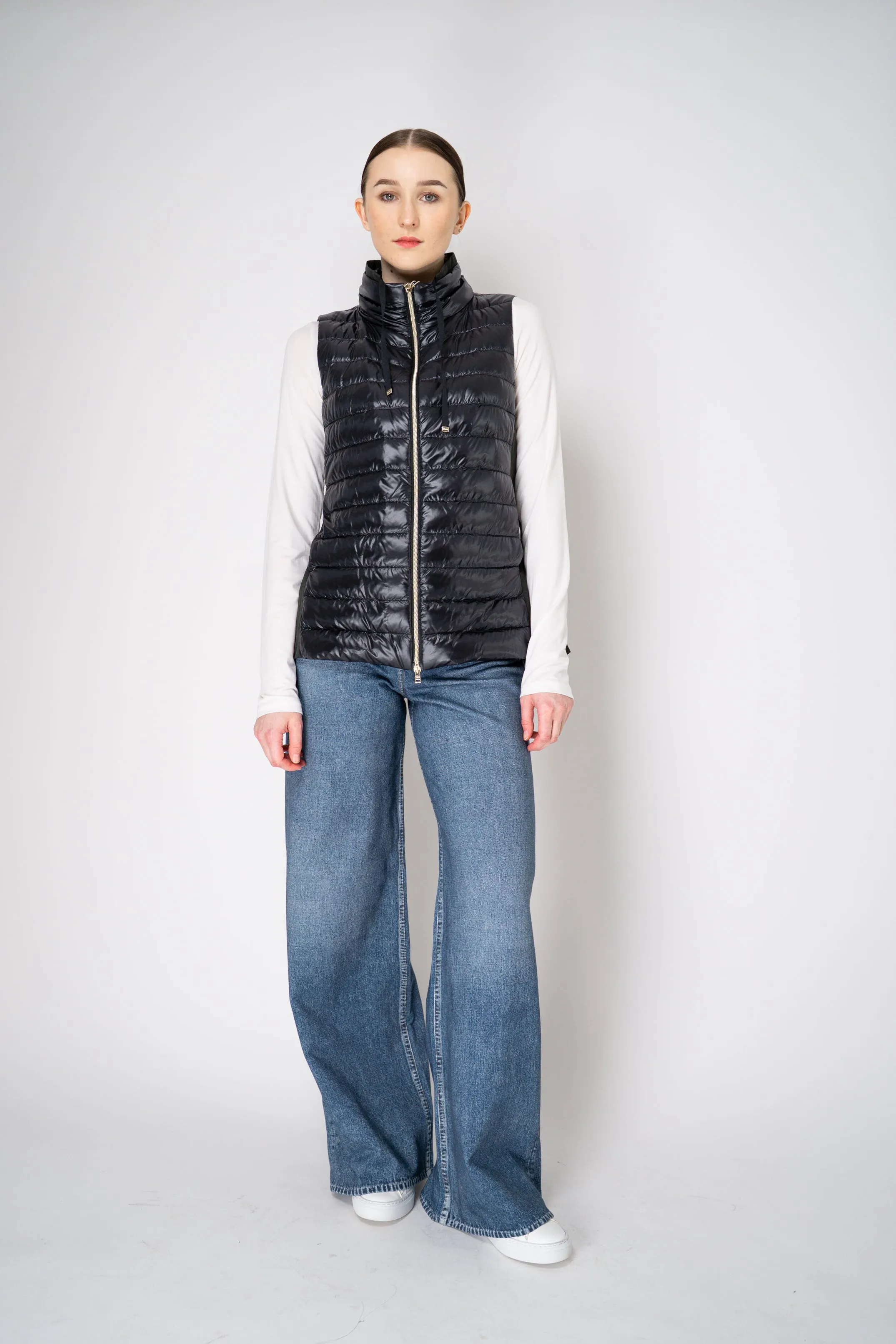 Herno Padded Vest with Cinchable Waist in Black
