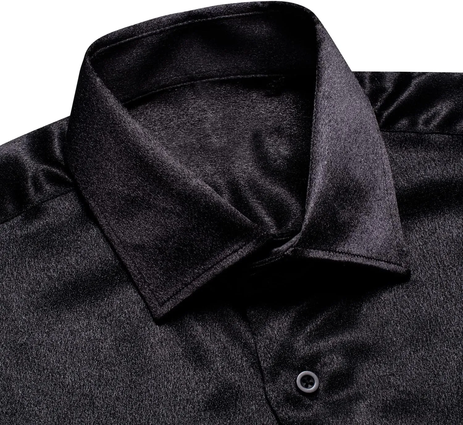 Hi-Tie Mens Long Sleeve Dress Shirt Satin Button Down Casual Prom Wedding Regular Fit Button Up Shirt