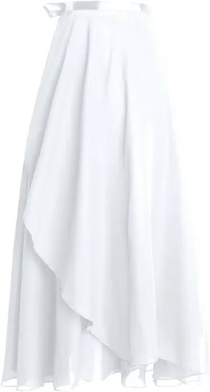High Waist Wrap Maxi Skirt for Women Asymmetrical Hem Flowing Long Skirts Elegant Formal Outfits