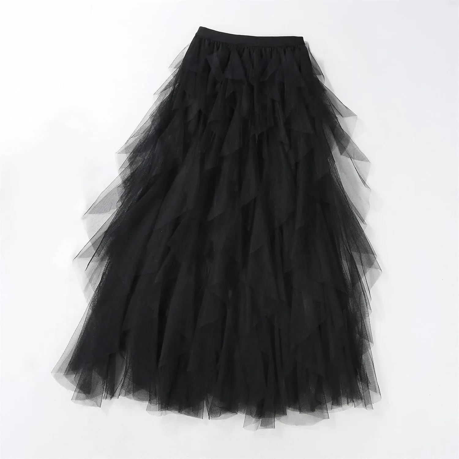 Irregular Mesh Half Length Skirt Women's Spring and Summer Multilayer Cake Skirt Poached Womens Long
