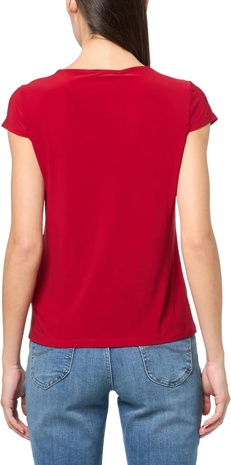 Kasper Women's Cowl Neck, Cap Sleeve Jersey Top