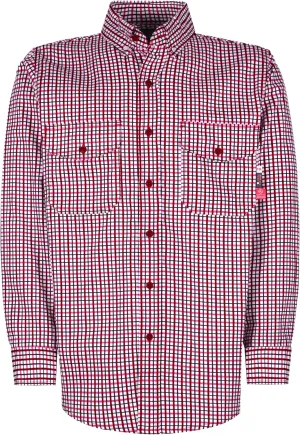 KONRECO FR Shirts for Men 100% Cotton 6.5oz Fire Resistant Lightweight Men's Plaid Work Shirts