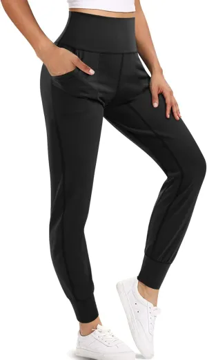 LEINIDINA Womens Jogger Pants High Waisted Sweatpants with Pockets Tapered Casual Lounge Pants Loose Track Cuff Leggings