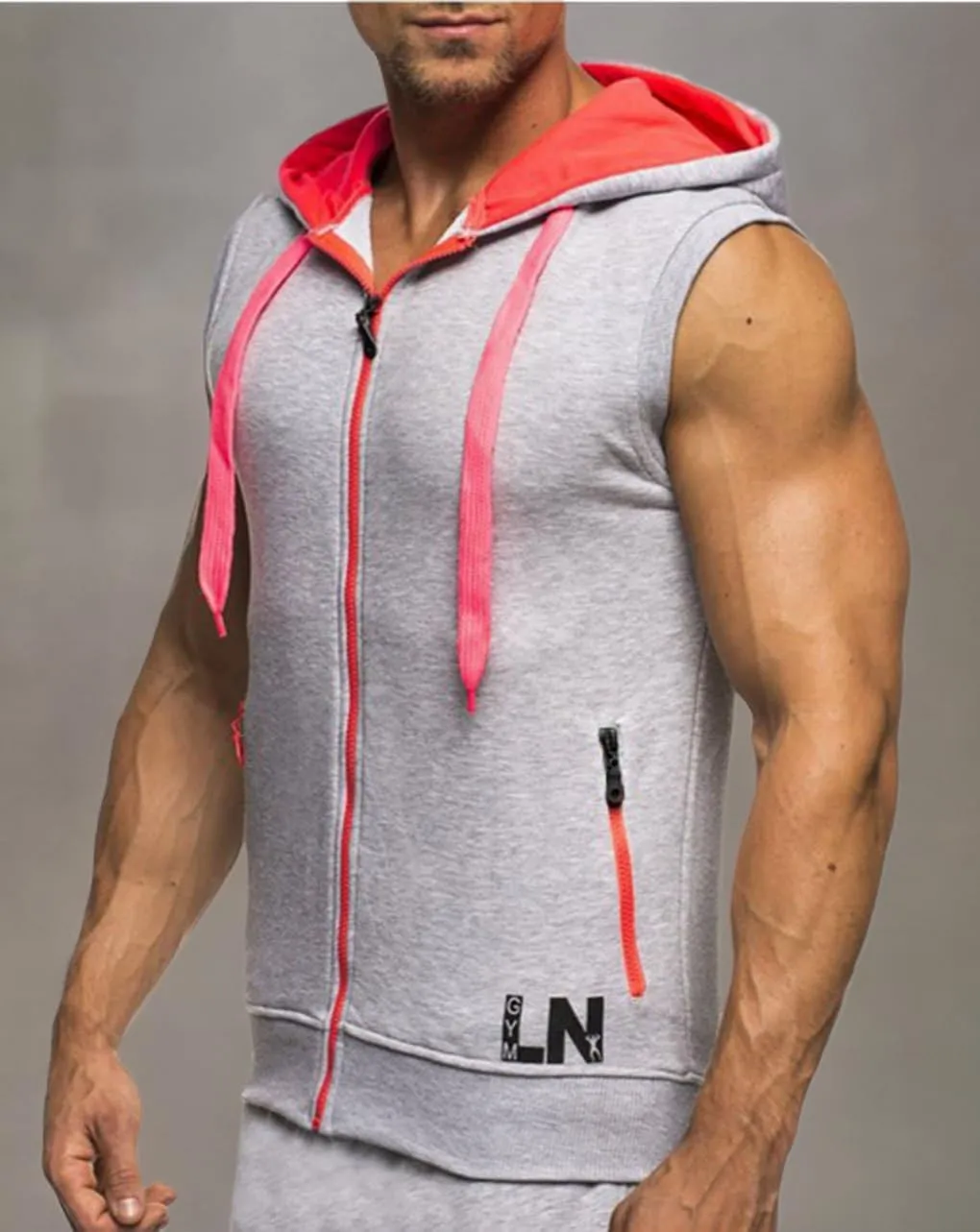 LemonGirl Men's Bodybuilding Sleeveless Hoodie Gym Tank Top