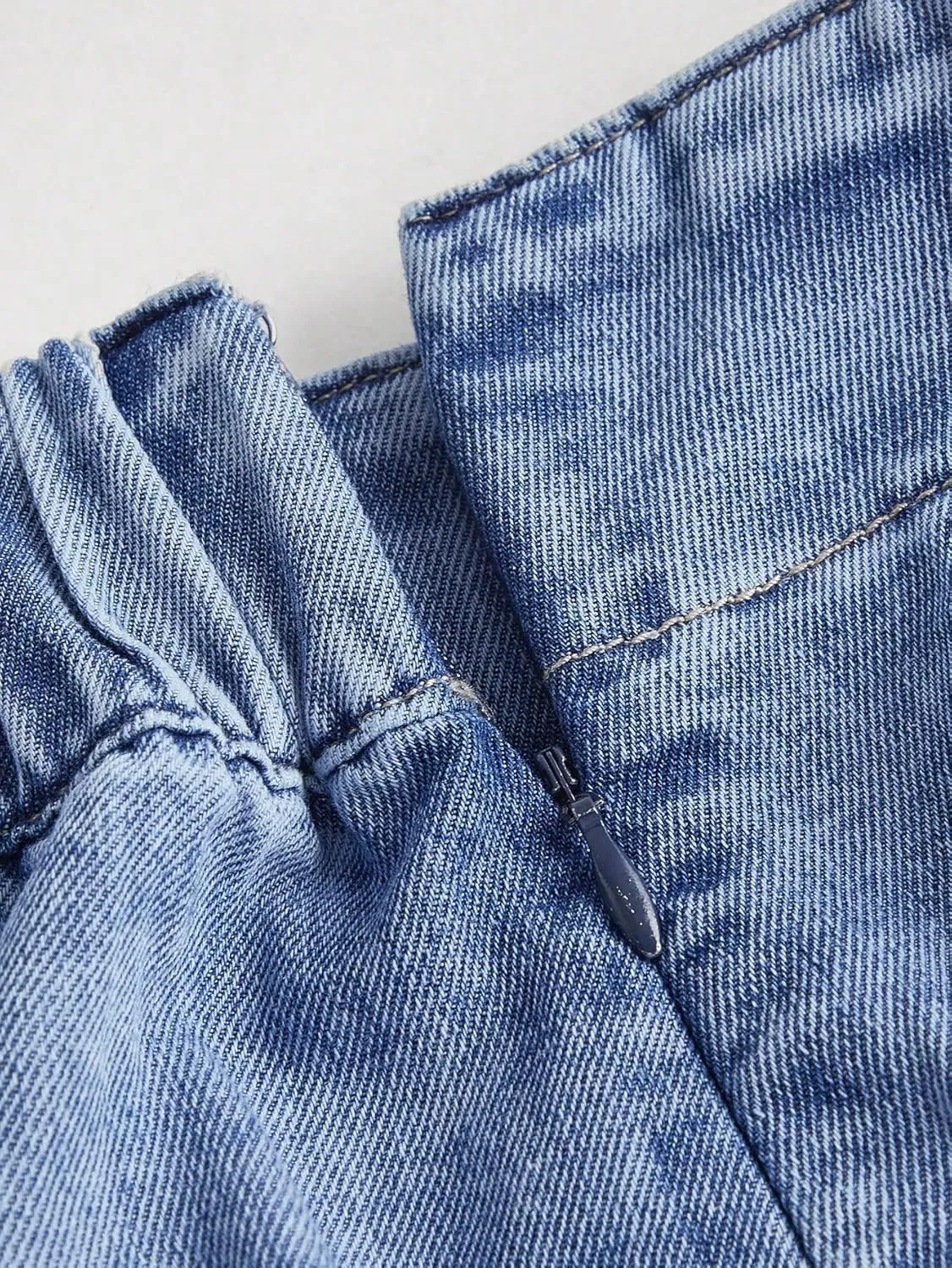 MakeMeChic Women's Plus Size Jean Skirt Pleated Y2k High Waisted Denim Pleated Mini Skirts
