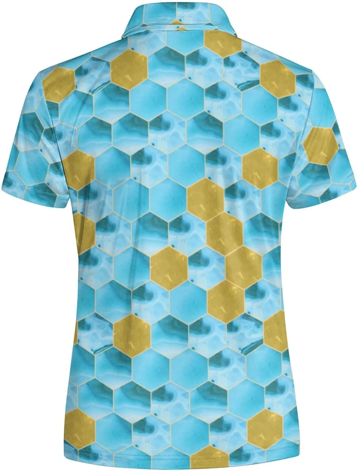Marble Blue Womens Golf Polo Shirt