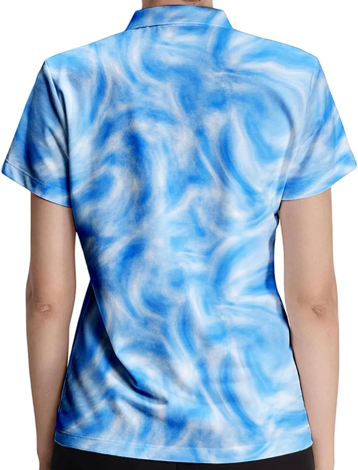 Marble Blue Womens Golf Polo Shirt