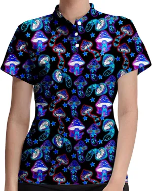 Marble Blue Womens Golf Polo Shirt