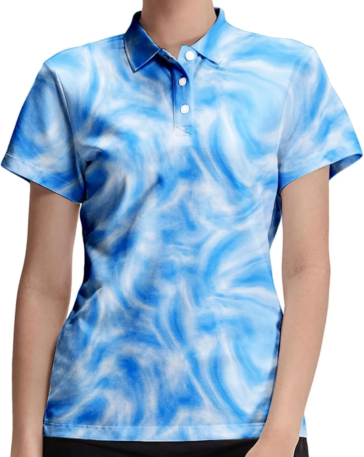 Marble Blue Womens Golf Polo Shirt