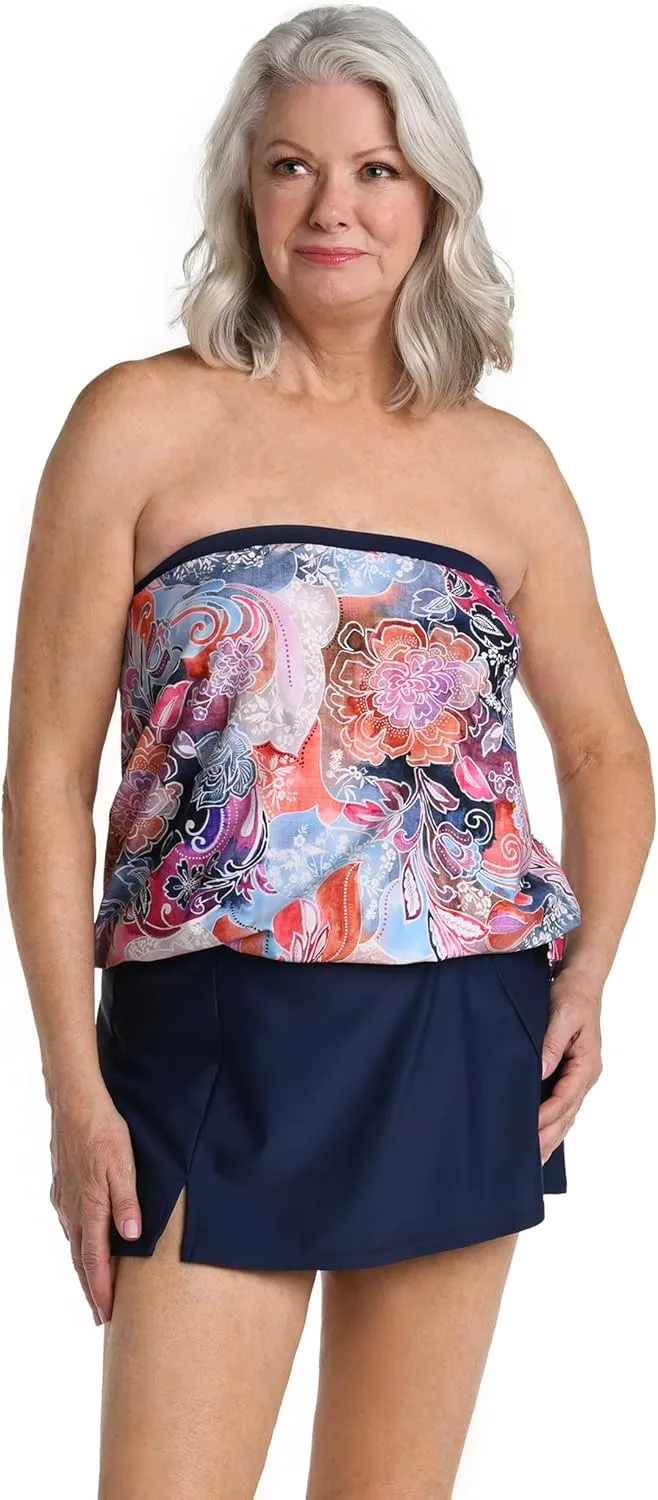 Maxine Of Hollywood Women's Bandeau Tankini Swimsuit Top