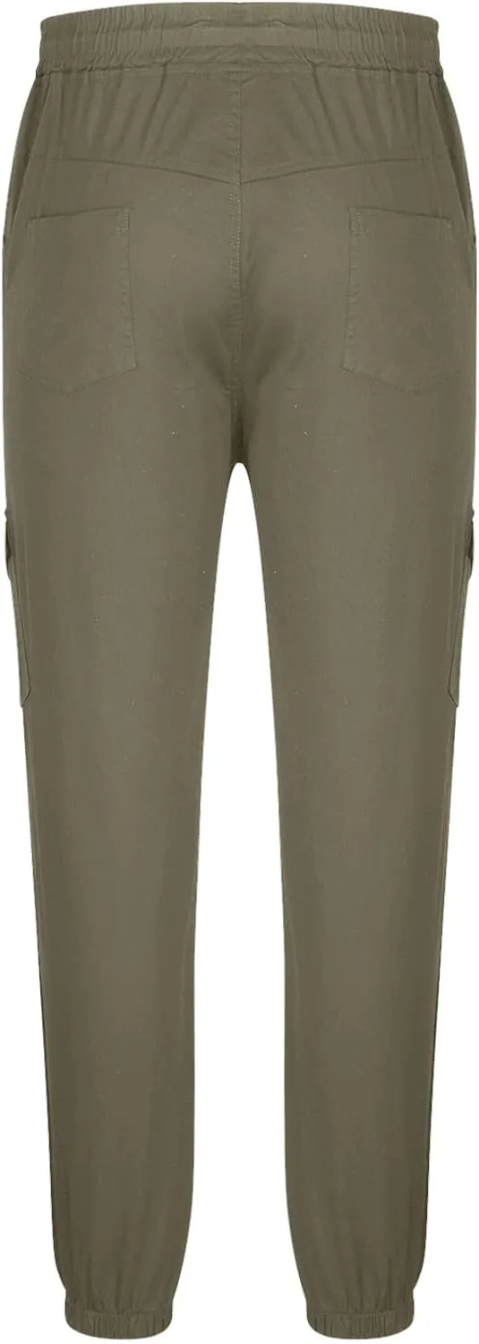 Men Cargo Jogger Pants Stretch Sweatpants Slim Fit Tactical Pants with Zipper Pockets Casual Elastic Waist Trousers