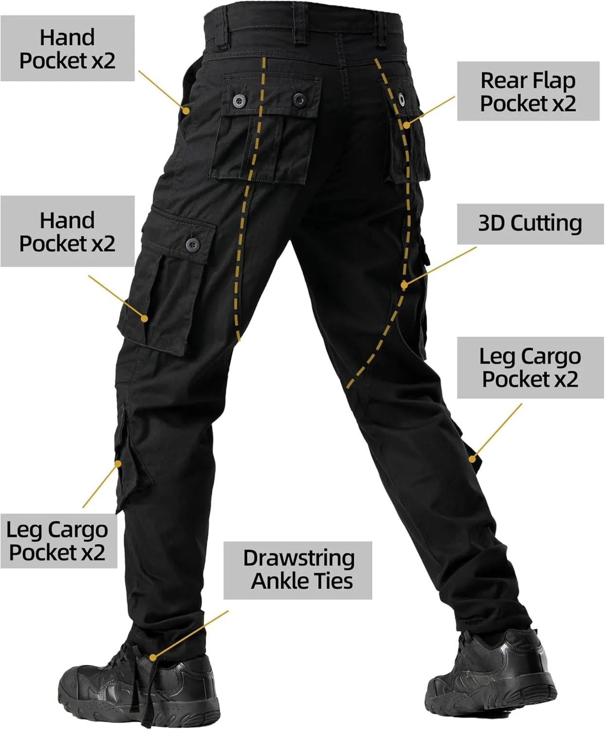 Men's Camo BDU Cargo Tactical Ripstop Casual Lightweight Baggy Combat 100% Cotton Pants with 8 Pockets(No Belt)