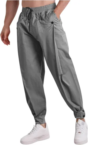 Men's Cargo Pants Hiking Pants for Men Lightweight Slim-Fit Multi-Pocket Men's Trousers