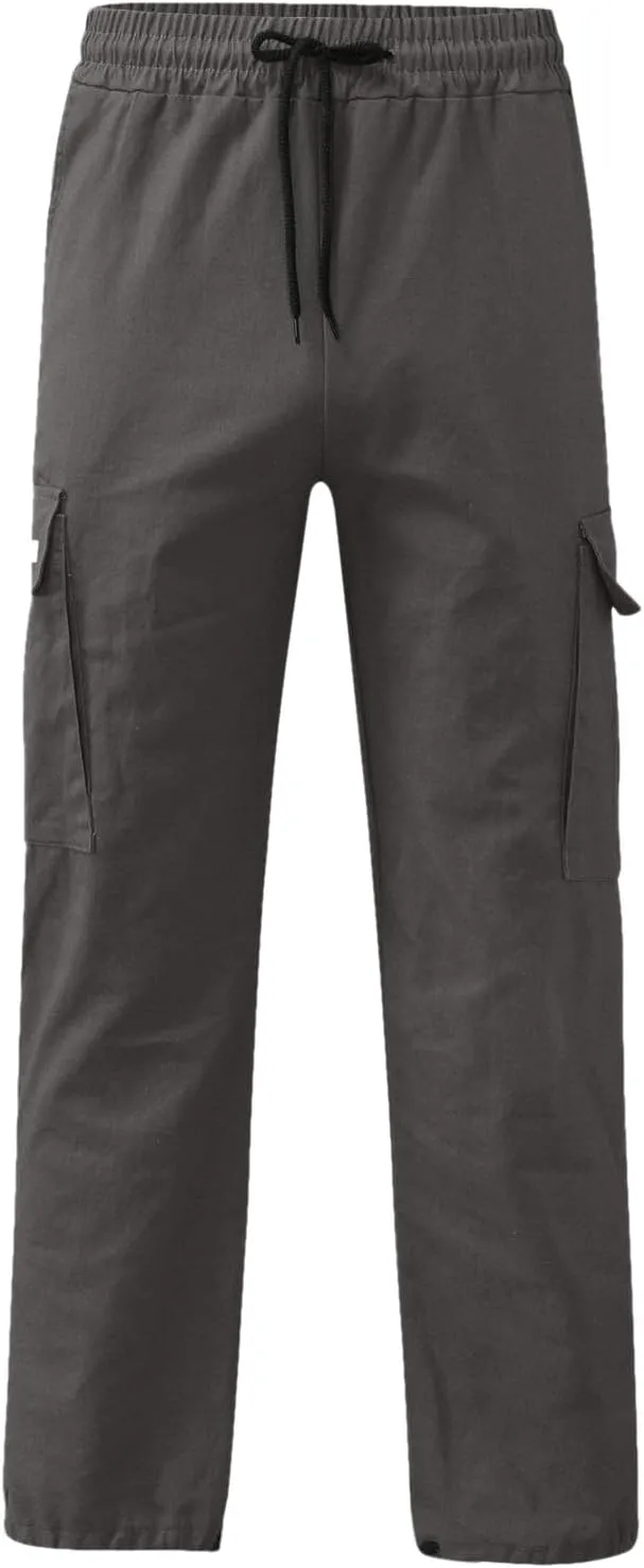 Mens Cargo Pants Twill Chino Pants Trousers Loose Fit Hiking Joggers Tapered Pants Athletic Sweatpants