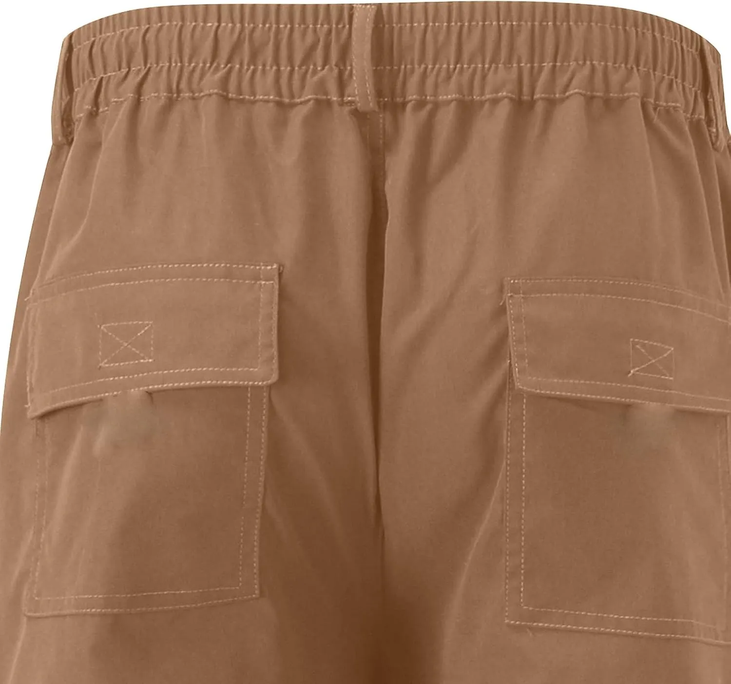 Men's Cargo Sweatpants Heavyweight Baggy Elastic Waist Athletic Jogger Pants Straight Leg Drawstring Trousers