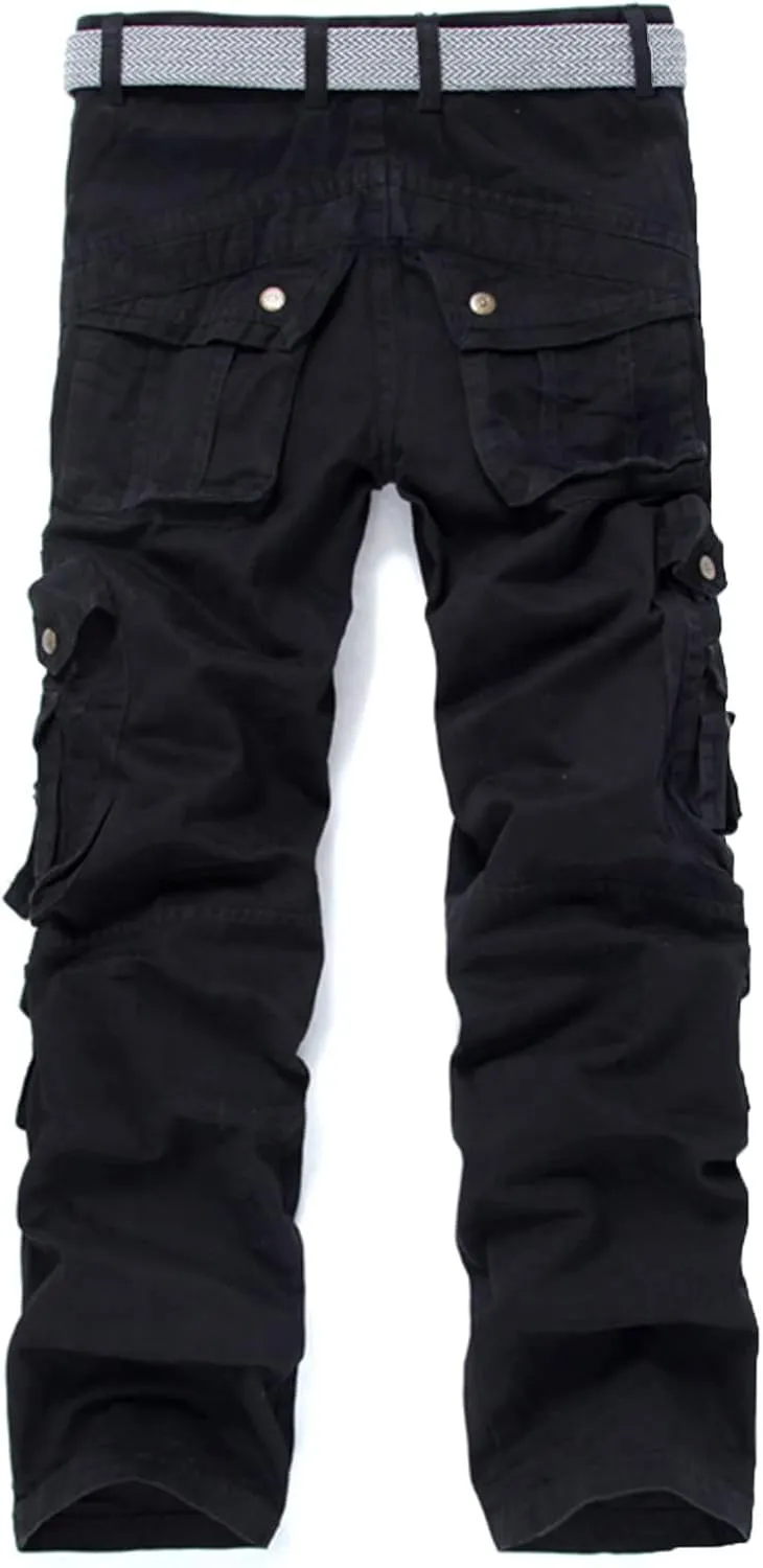 Men's Casual Military Pants, Tactical Wild Army Combat ACU Rip Stop Camo Cargo Work Pants Trousers with 6 Pockets