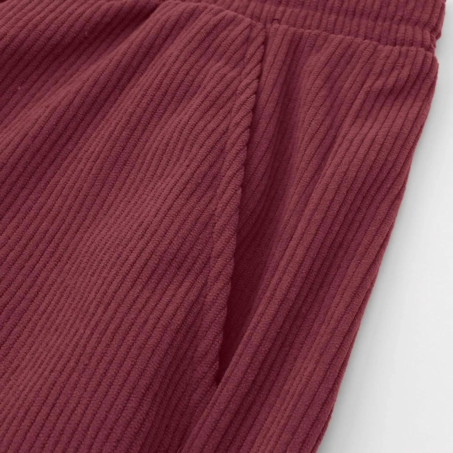 Men's Elastic Waist Casual Pants, Corduroy Baggy Quick Dry Lightweight Athletic Outdoor Hiking Sweatpants with Pockets