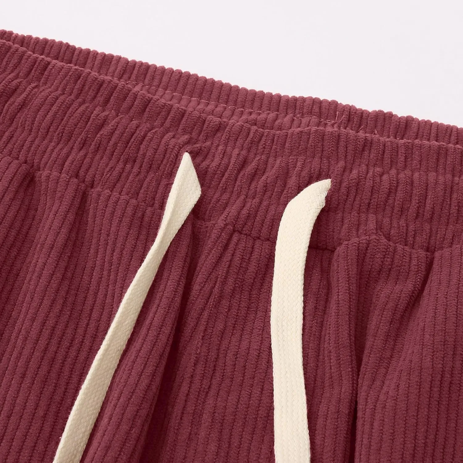 Men's Elastic Waist Casual Pants, Corduroy Baggy Quick Dry Lightweight Athletic Outdoor Hiking Sweatpants with Pockets