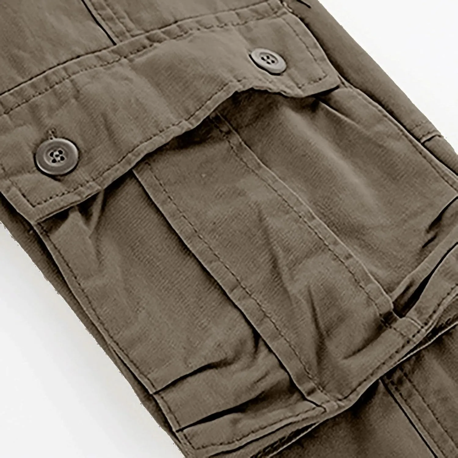 Men's Fleece Sweatpants Pants Men's Elastic Multi Pocket Pants Outdoor Straight Tube Quick Dry Cargo Hiking Pants