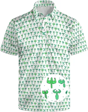 Mens Funny Polo Shirts, Short Sleeve Golf Shirts, Moisture Wicking Quick-Dry Business Casual Shirt for Men