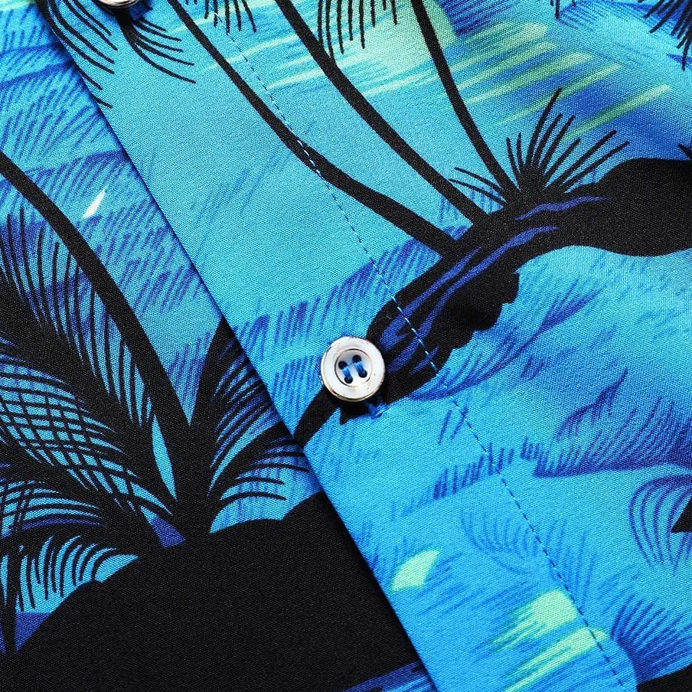 Men's Hawaiian Shirt Tops Vintage Short Sleeve Button Down Beach Shirt Male Tropical Floral Summer Pullover Party Holiday