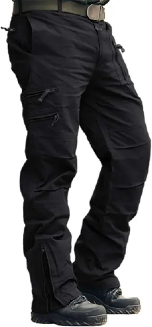 Mens Hiking Cargo Pants Slim Fit Lightweight Joggers Breathable Outdoor Trousers with Military Multi Pockets