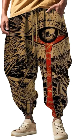 Mens Joggers Sweatpants Fashion Street Feel Casual Sweatpants Men Cotton Baggy Hippie Yoga Harem Pants Baggy