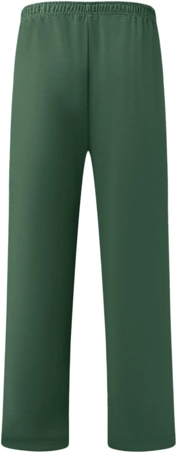 Men's Linen Harem Pants, Casual Loose Drawstring Elastic Waist Sweatpant, Outdoor Baggy Hiking Jogger Trousers Pockets