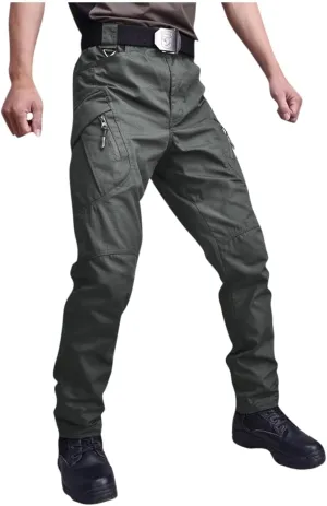 Mens Outdoor Hiking Pants Tactical Military Cargo Pants Slim Fit Waterproof Pant Quick Dry Sweatpants Multi Pockets