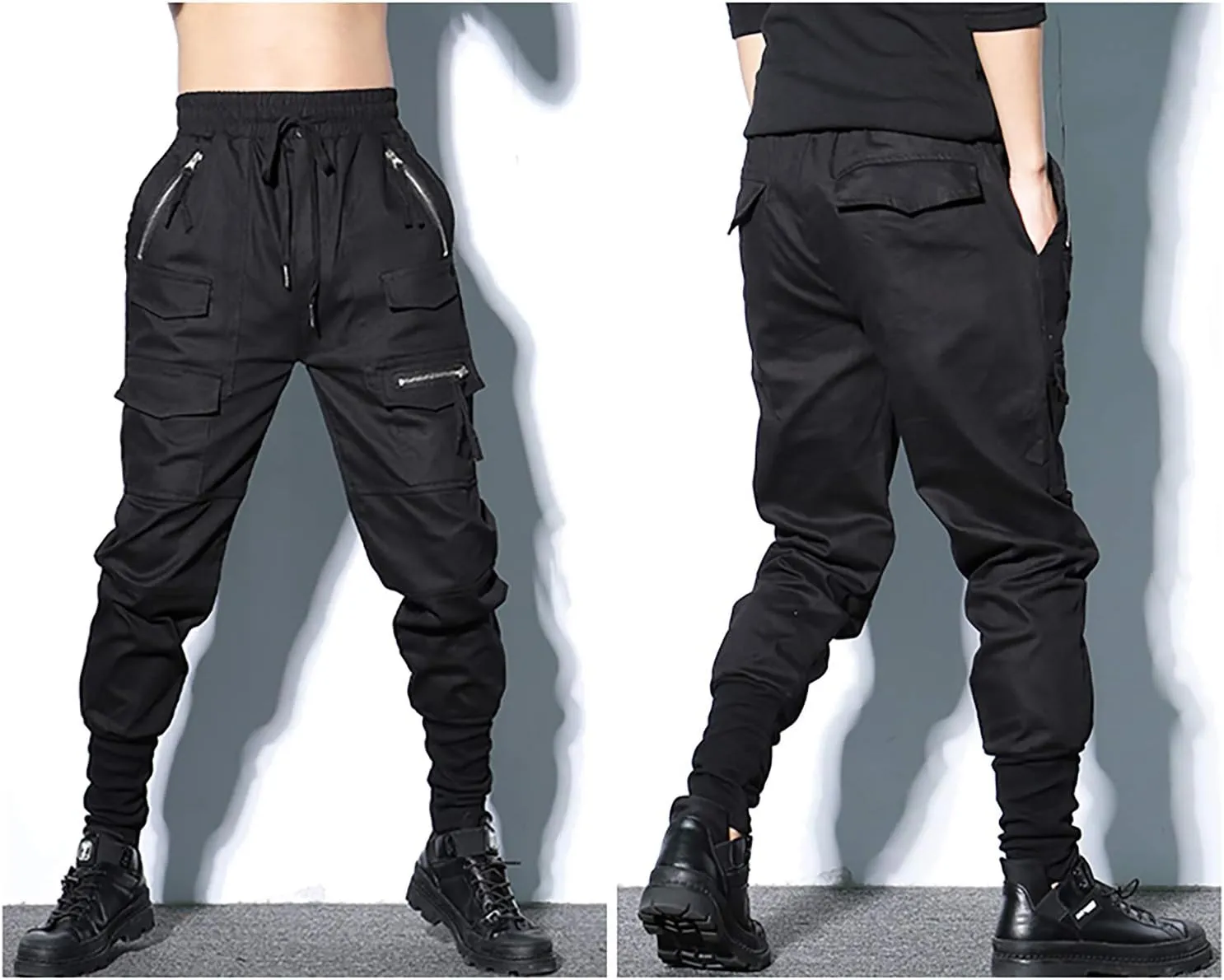 MOKEWEN Men's Jogger Streetwear Jogger Casual Harem Cargo Ankle Harem Pants