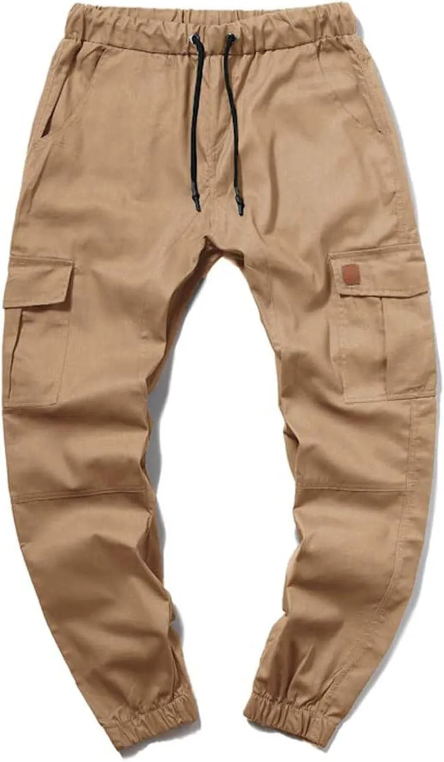 Muscularfit Mens Pants Khaki Slim Fit Drawstring Elastic Waist Loose Trouser Jogger Athletic Slacks Tapered Casual Sweatpants