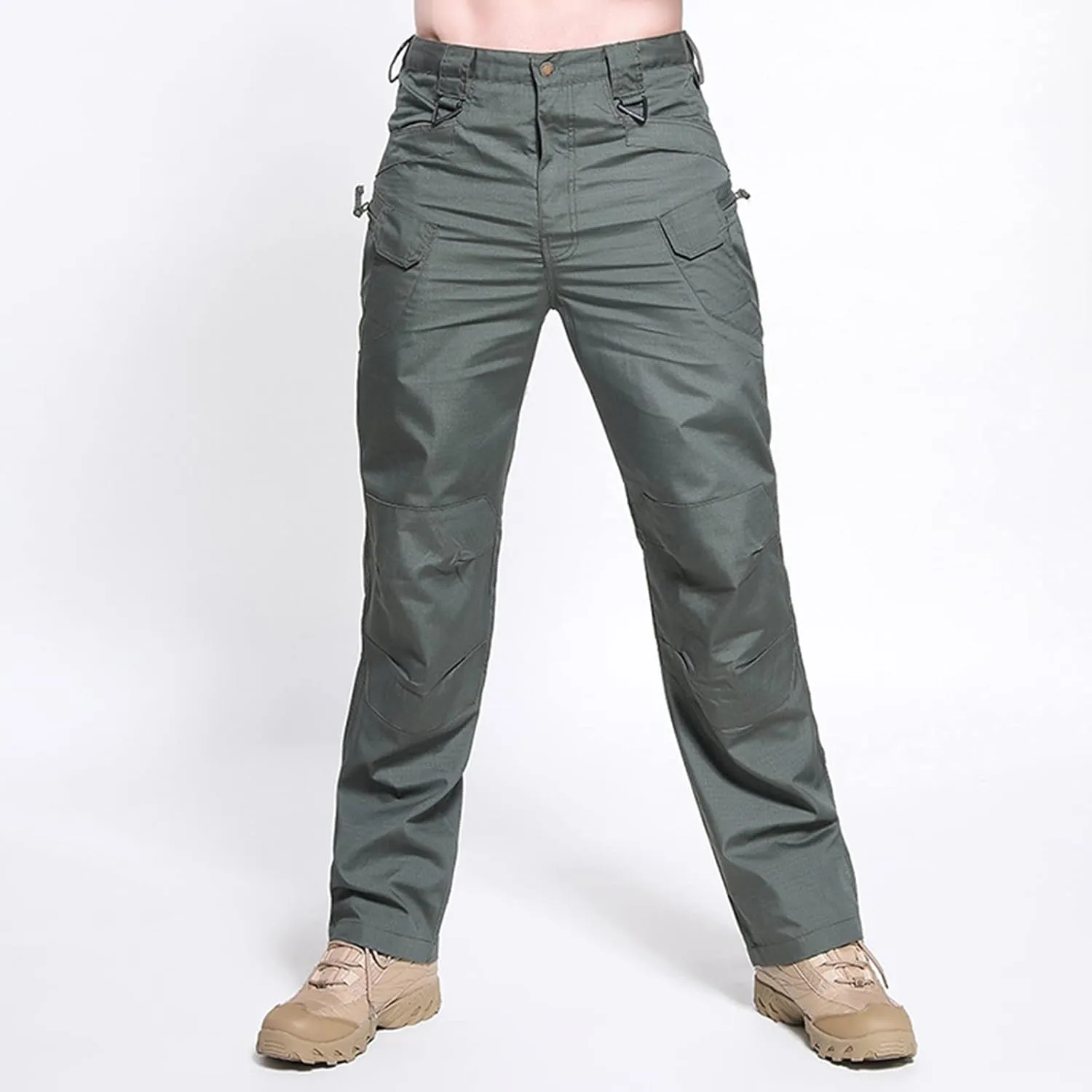 Muscularfit Mens Sweat Pants Casual Camo Buckle Zipper Cargo Pants Multi Pockets Casual Camouflage Athletic Cotton Sweatpants