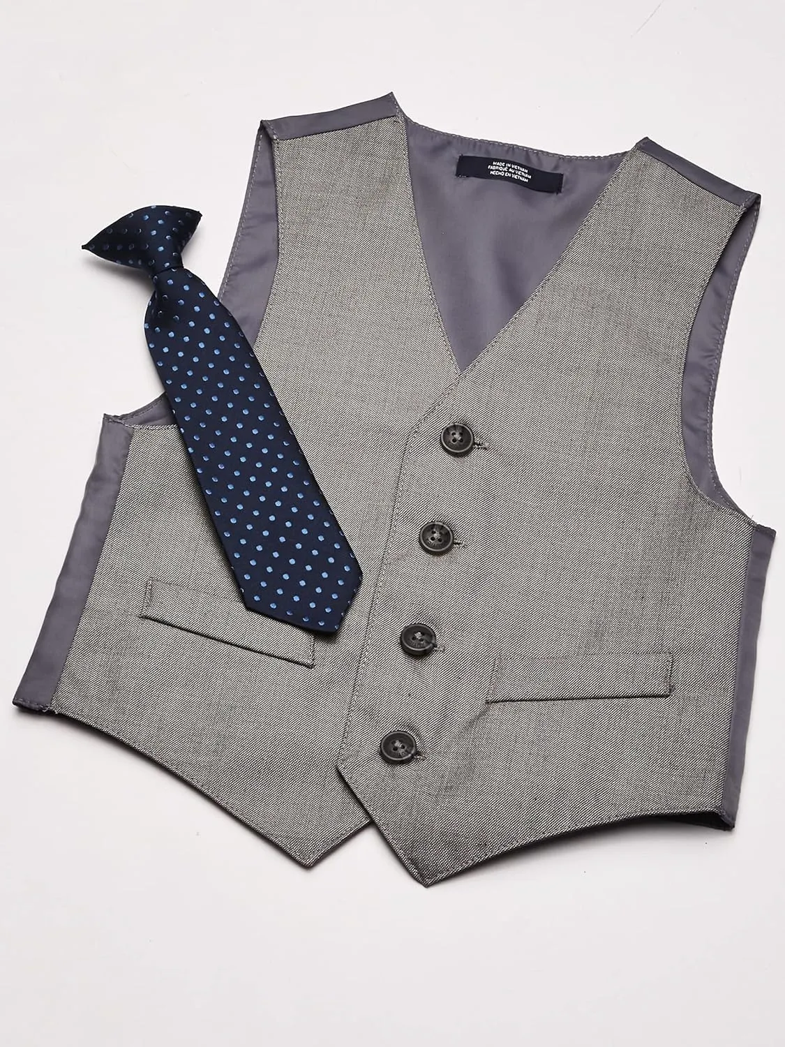 Nautica boys 4 piece Formal Suit Set, Vest, Pants, Collared Dress Shirt, and Tie